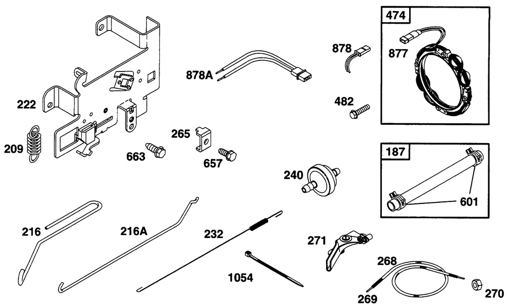 Controls, Elect Diagram and Parts List for 285707-0670-XX  Briggs and Stratton Engine